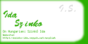 ida szinko business card